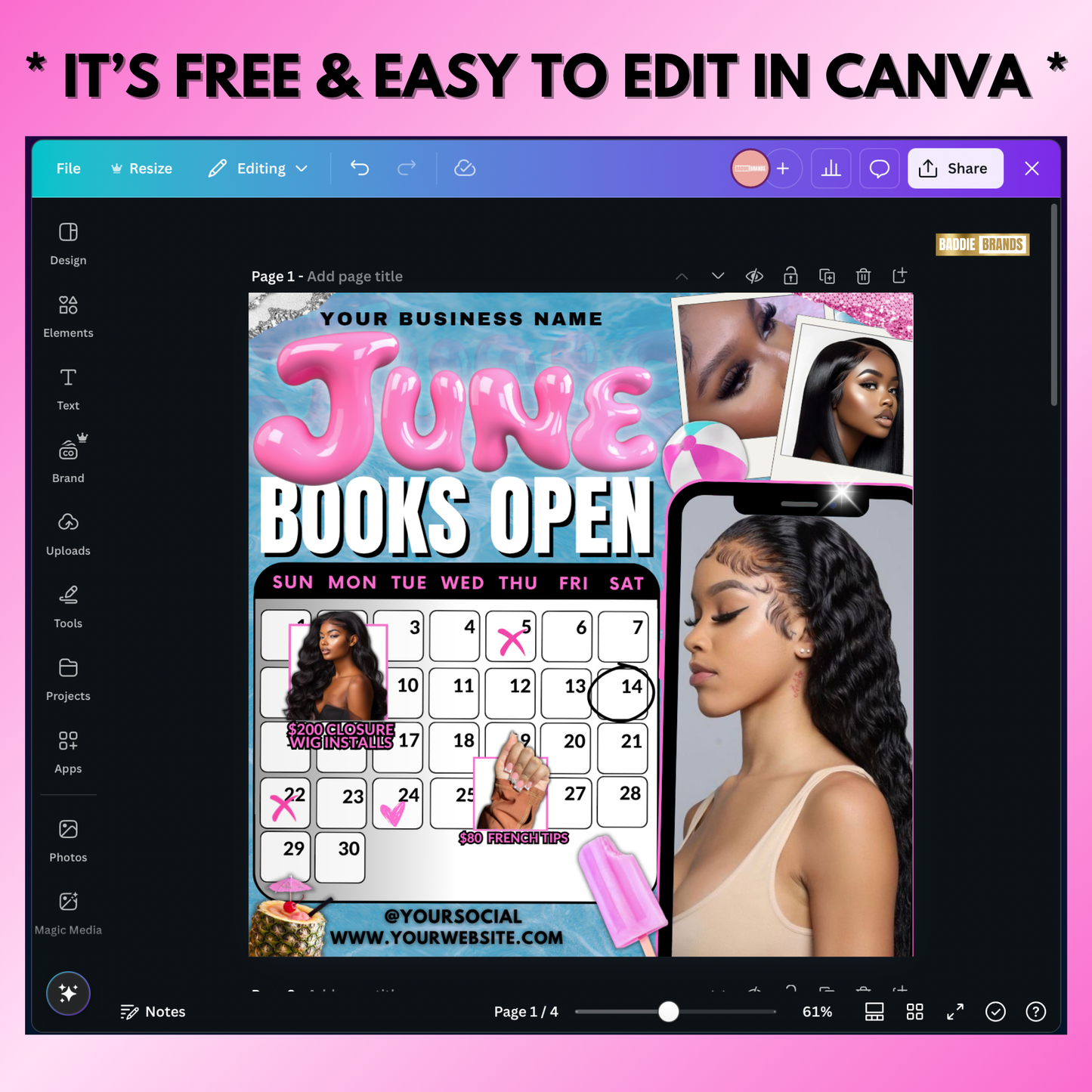 June Booking Flyer Template | Summer Booking Flyer
