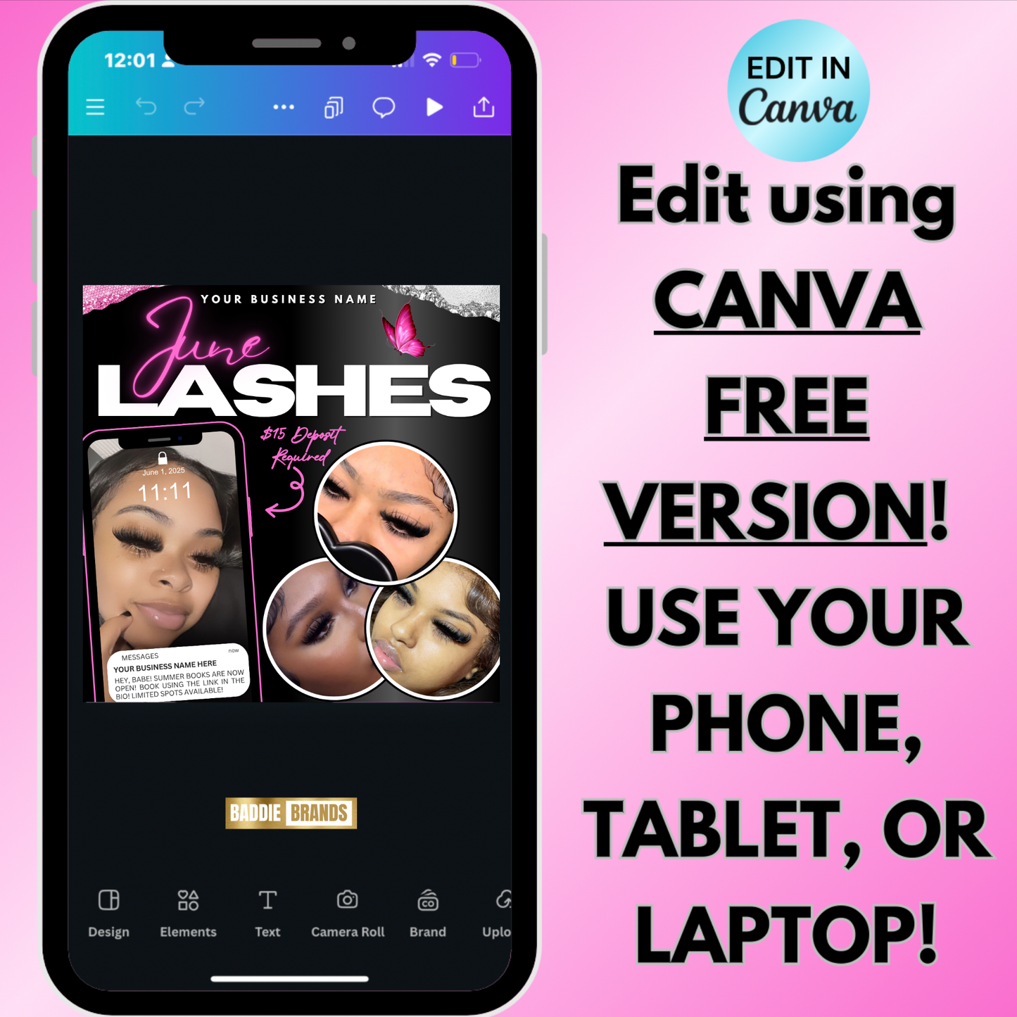 June Lash Flyer Template | Lash Booking Flyer