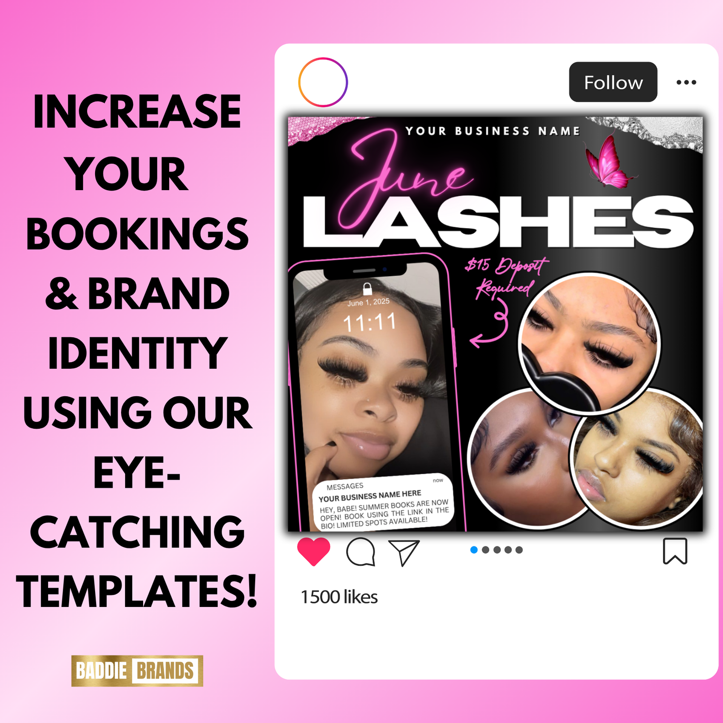 June Lash Flyer Template | Lash Booking Flyer