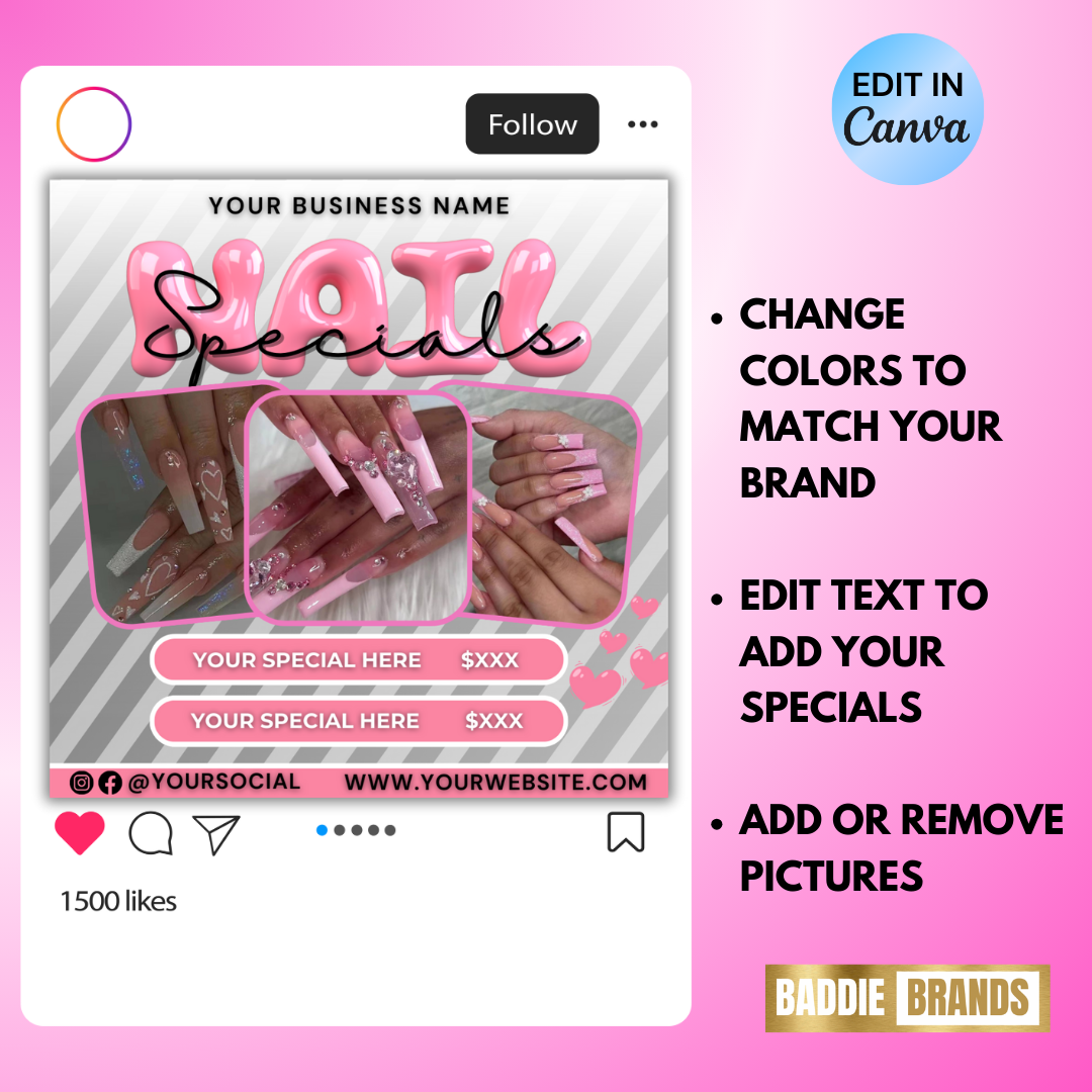 Nail Booking Flyer Template | Nail Tech Flyer | Nail Content Flyer