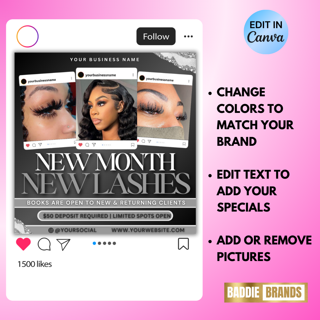 Lash Booking Flyer Template | Lash Tech Flyer | Lash Flyer