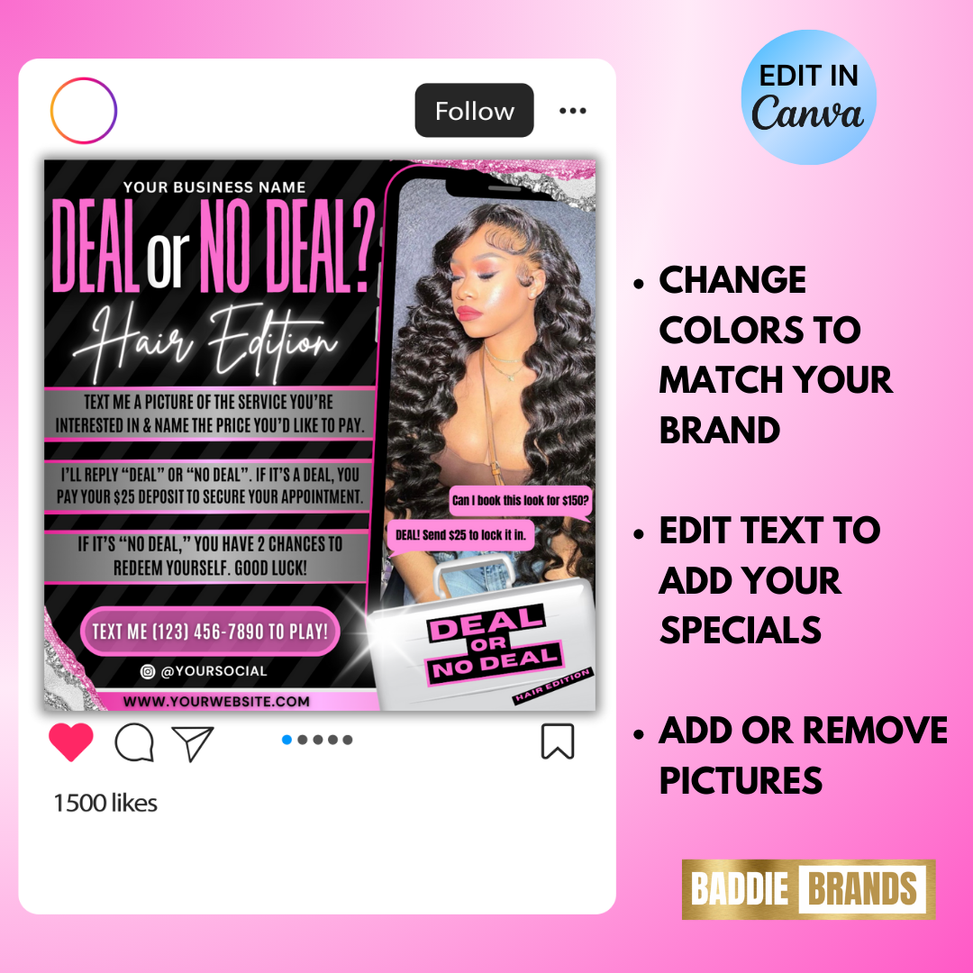 Deal or No Deal Flyer | Booking flyer