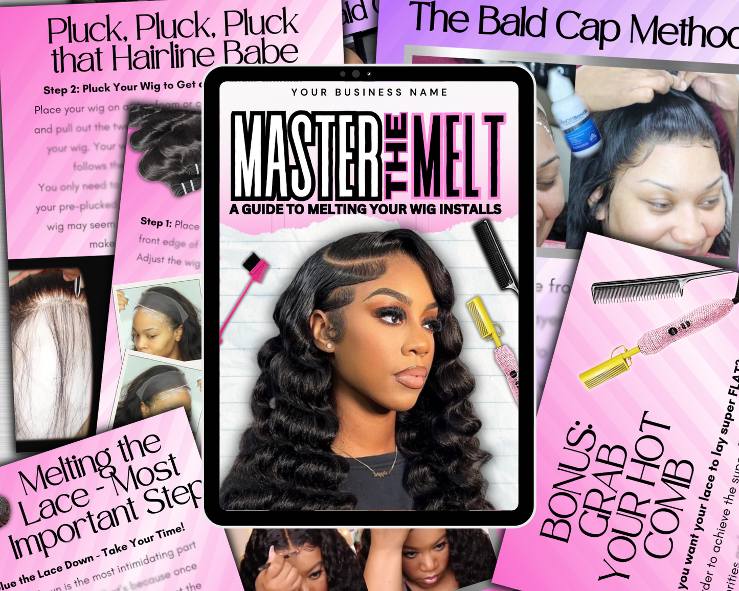 PLR Ebook Template - 25 Pages | Hair Stylist Ebook | Wig Install Manual | Resell Rights