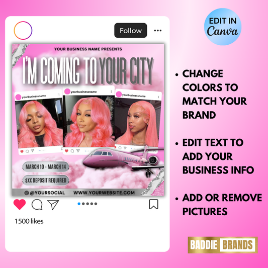 Traveling Hair Stylist | Traveling Makeup Artist | Traveling Lash Tech | Travel Flyer