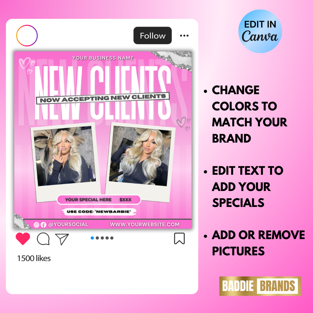 New Client Flyer | Accepting New Clients Flyer | Booking Flyer