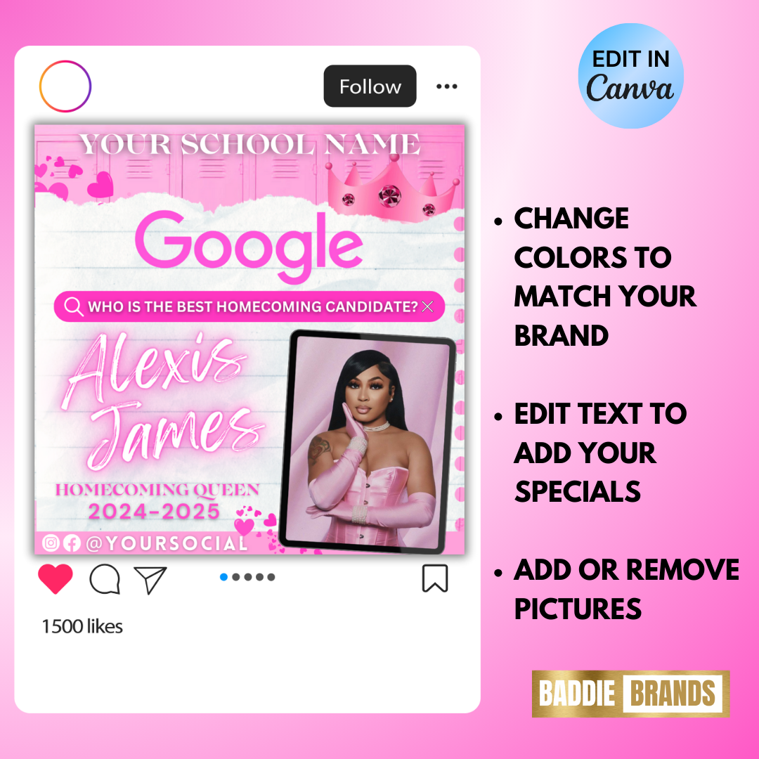 Homecoming Candidate Flyer Template | Vote for Me Flyer | HOCO Flyer