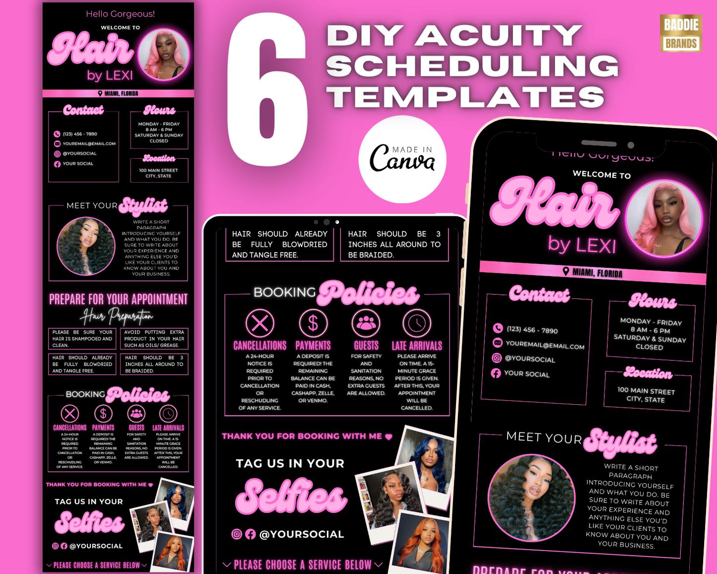 Acuity Scheduling Website Template | Hair Stylist Booking Website