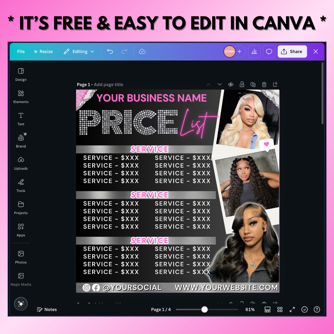 Price list Flyer Template | Service Price list Flyer