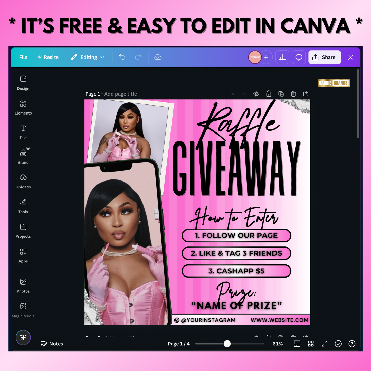 Raffle Flyer Template | Giveaway Flyer