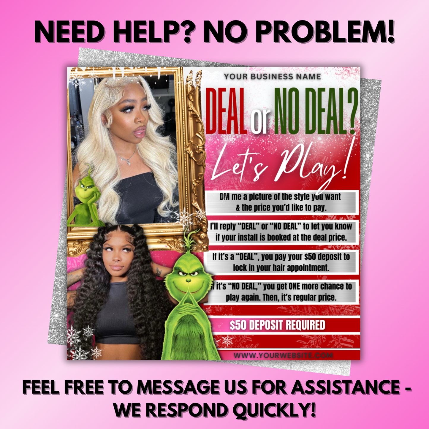 Christmas Deal or No Deal | Holiday Deal or No Deal Flyer | December Booking Flyer | Canva Template