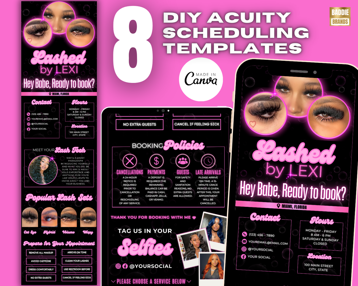 Acuity Scheduling Template | Lash Tech Booking Website | Lash Website