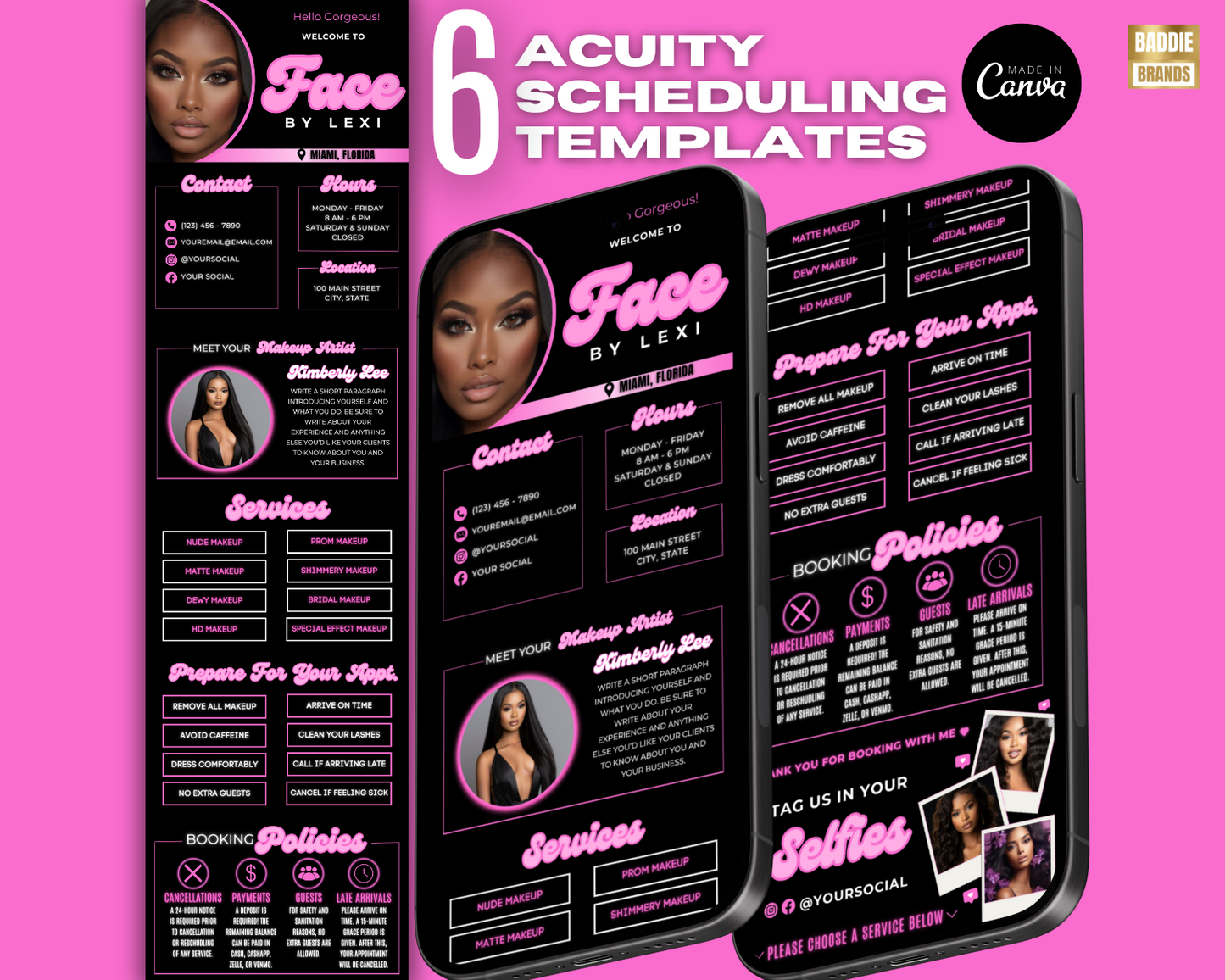 Acuity Scheduling Template | Makeup Booking Website | MUA Booking Site