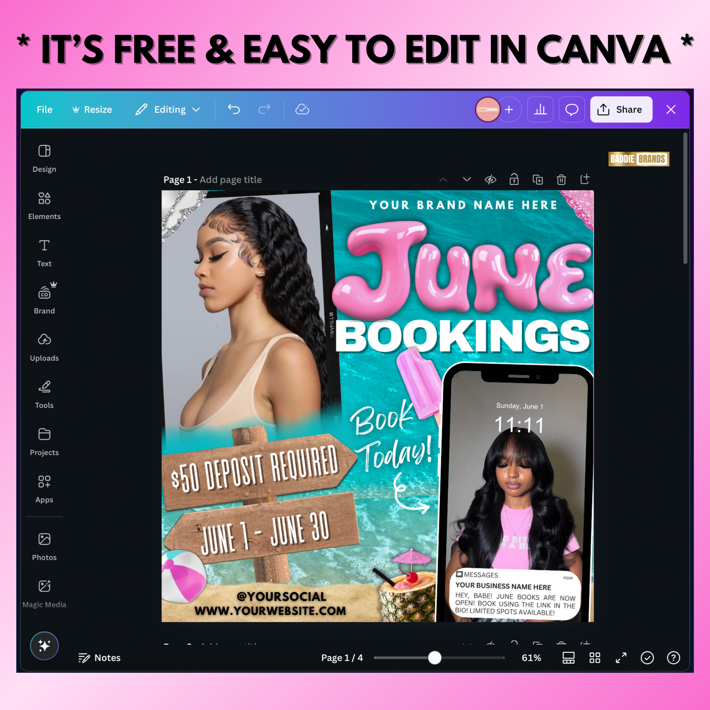June Booking Flyer Template | Summer Booking Flyer
