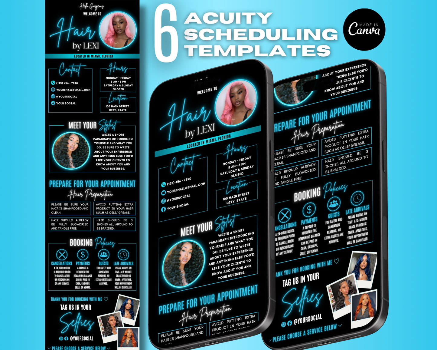 Acuity Scheduling Website Template | Booking Website for Hair, Lash, Nail, and Beauty