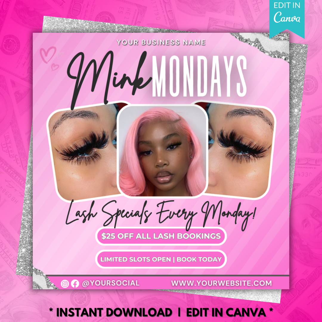 Lash Booking Flyer Template | Lash Tech Flyer | Lash Flyer