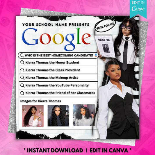 Homecoming Candidate Flyer Template | Vote for Me Flyer | HOCO Flyer (Copy)