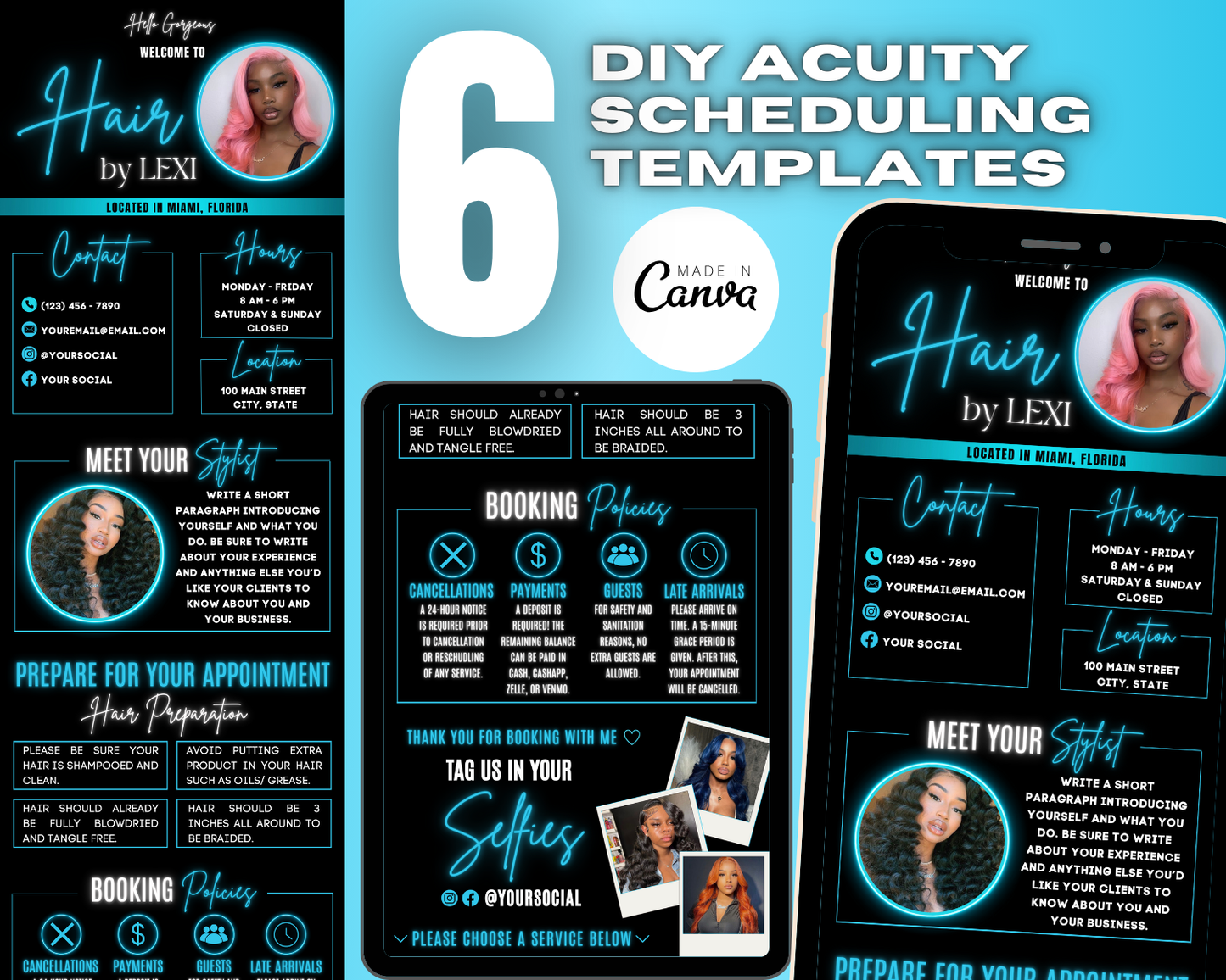 Acuity Scheduling Website Template | Booking Website for Hair, Lash, Nail, and Beauty