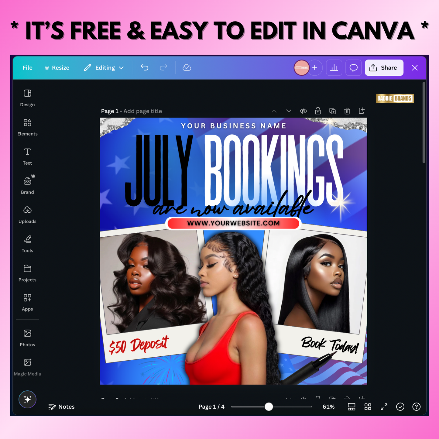 July Booking Flyer Template | Summer Booking Flyer