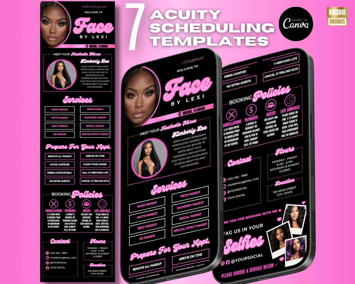Acuity Scheduling Website Template | Makeup Booking Website | Hair, Lash, Nail