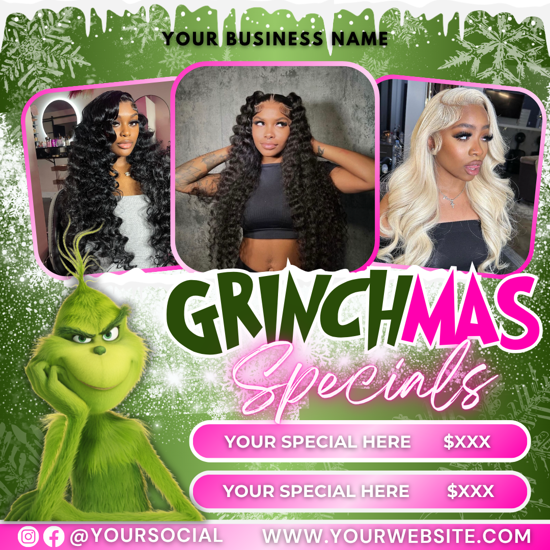 Christmas Booking Flyer | December Booking Flyer | Hair, Lash, Nail, Esthetician | Canva Template