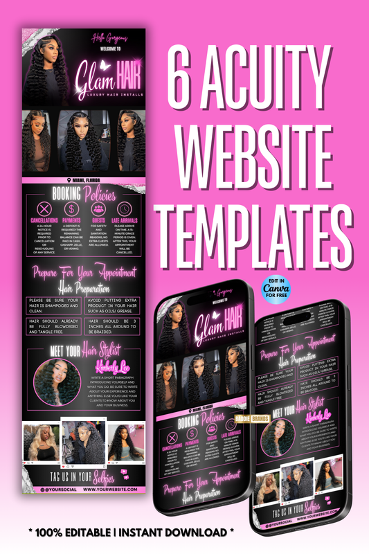 Acuity Scheduling Template | Booking Website for Hair, Lash, Nail, and Beauty