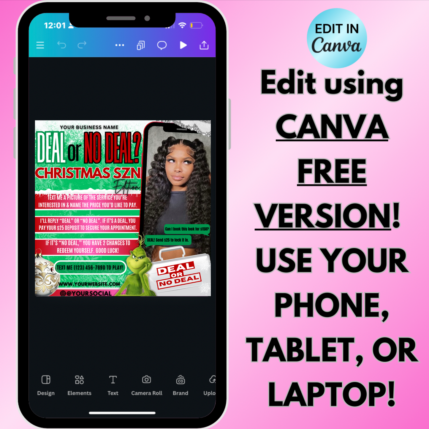 Christmas Deal or No Deal | December Booking Flyer | Canva Template