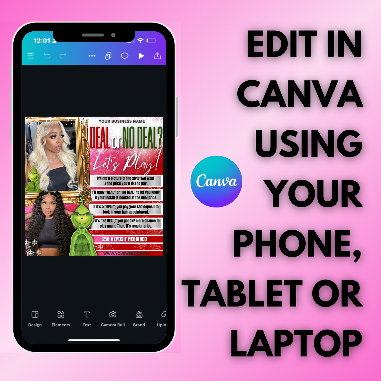 Christmas Deal or No Deal | Holiday Deal or No Deal Flyer | December Booking Flyer | Canva Template