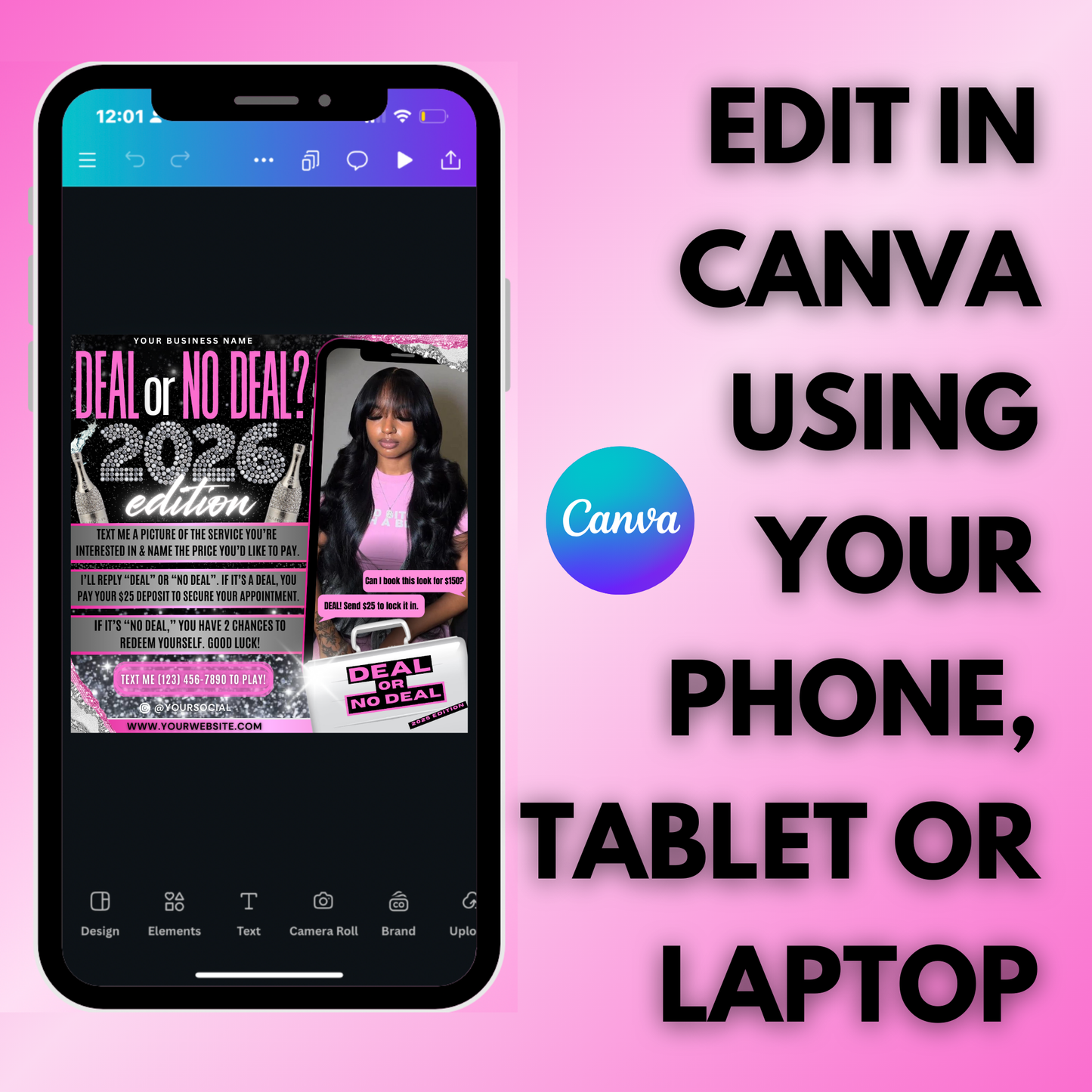 New Year Deal or No Deal Flyer | January Booking Flyer | Canva Template