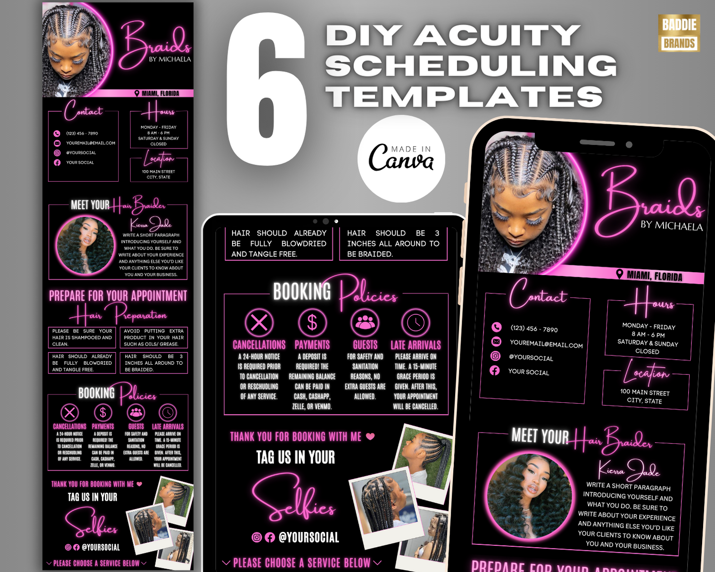 Acuity Scheduling Website Template | Braid Booking site | Hair, Lash, Nails