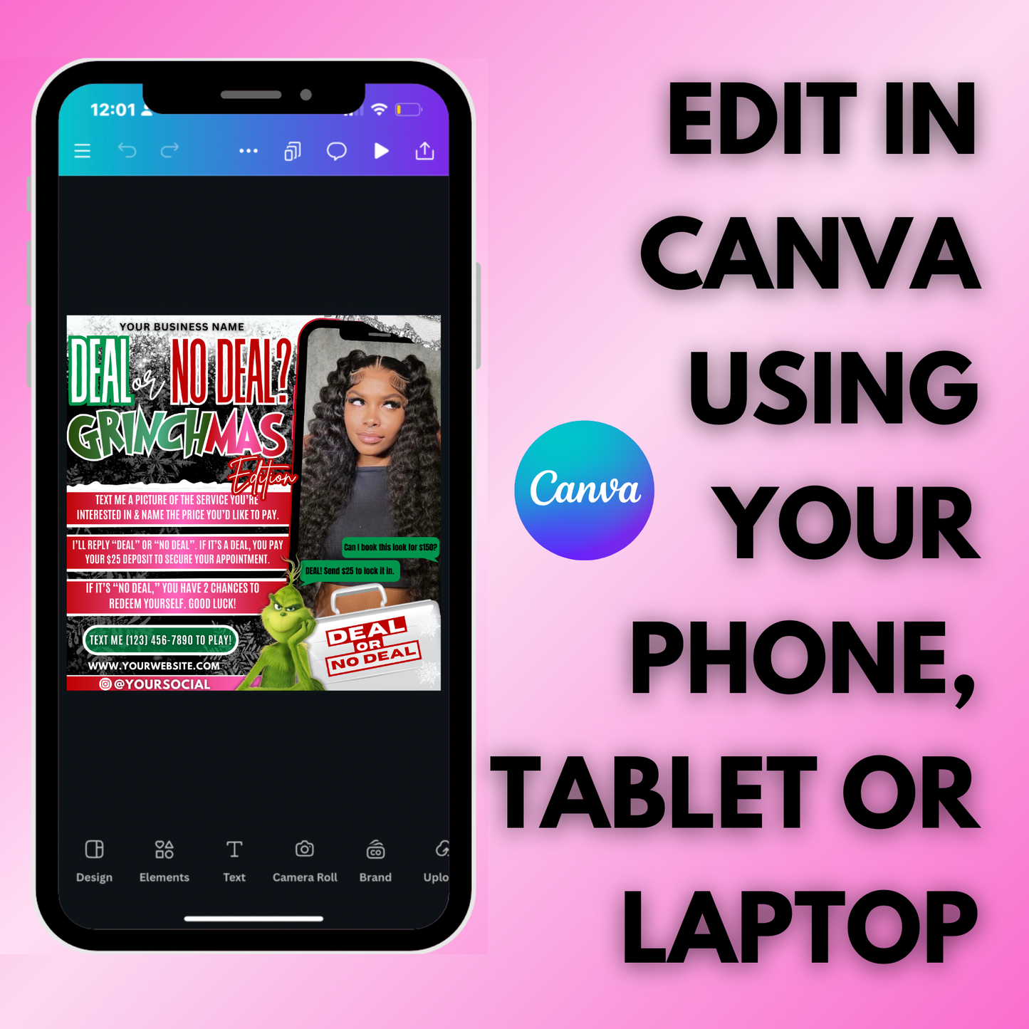 Christmas Deal or No Deal | Holiday Deal or No Deal Flyer | December Booking Flyer | Canva Template