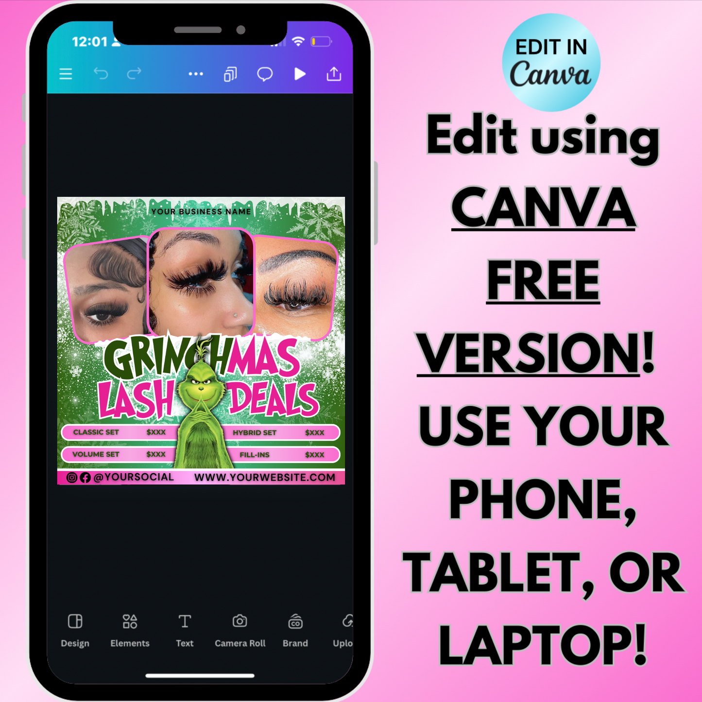 Christmas Lash Flyer, December Booking Flyer, Editable Template | Edit in Canva