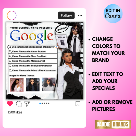 Homecoming Candidate Flyer Template | Vote for Me Flyer | HOCO Flyer (Copy)