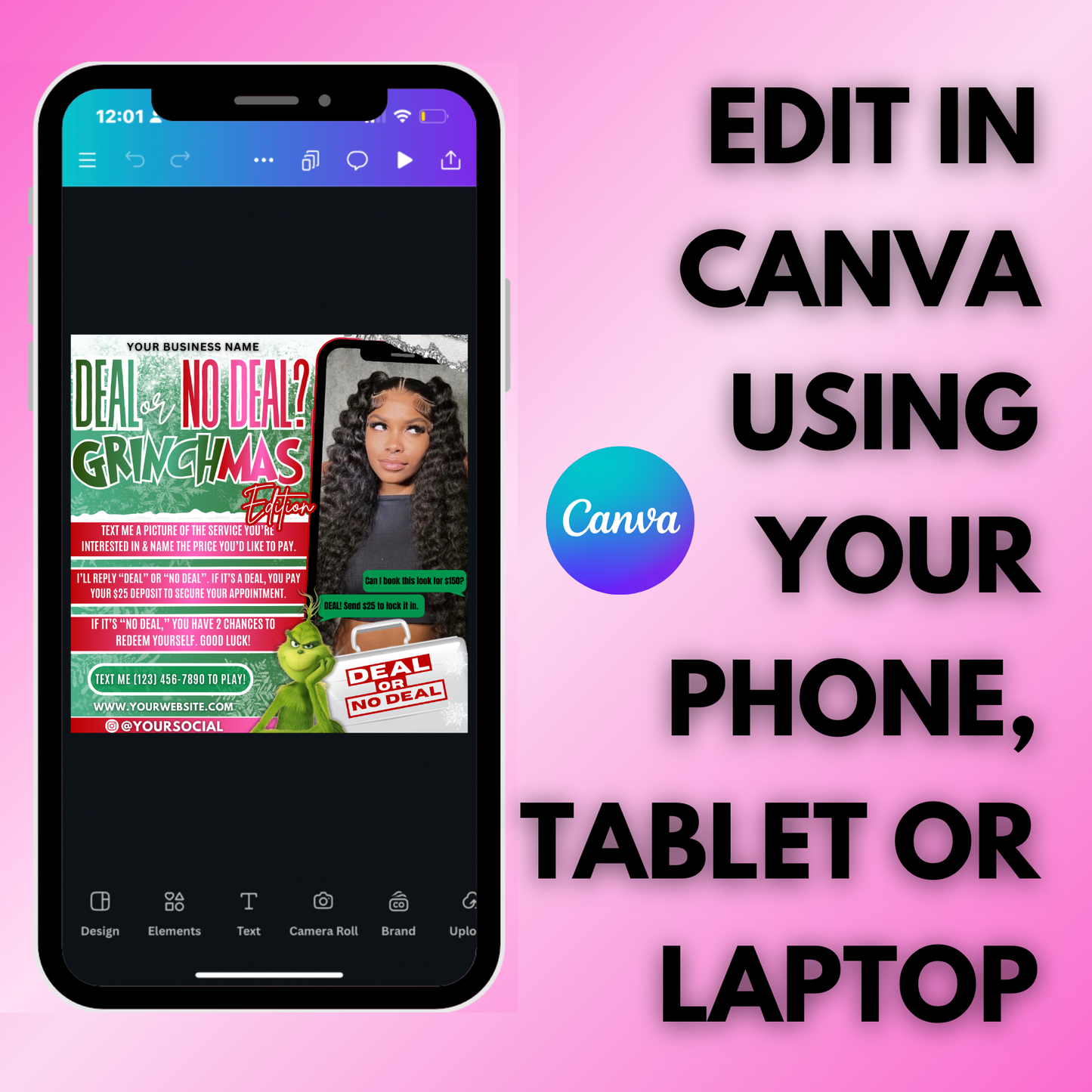 Christmas Deal or No Deal | Holiday Deal or No Deal Flyer | December Booking Flyer | Canva Template