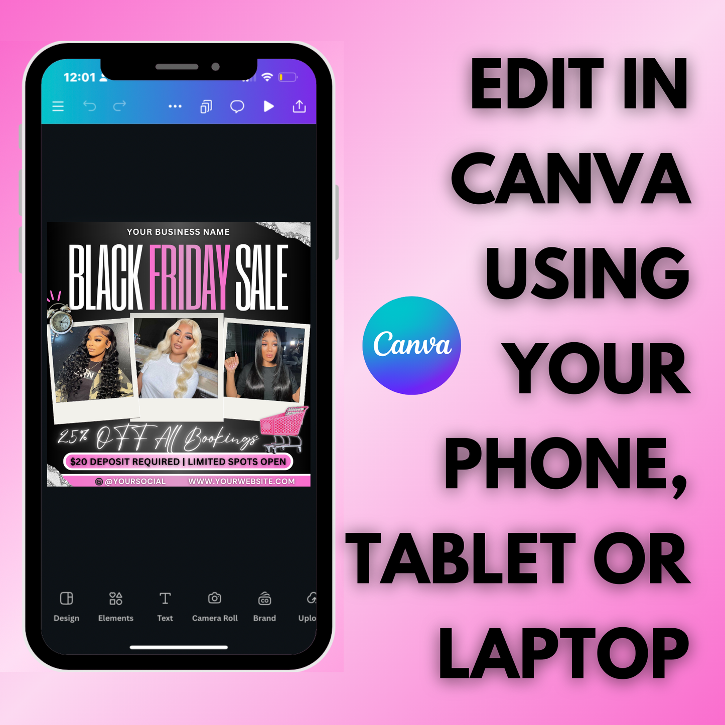 Black Friday Sale Flyer Template | Cyber Monday Flyer | Edit in Canva