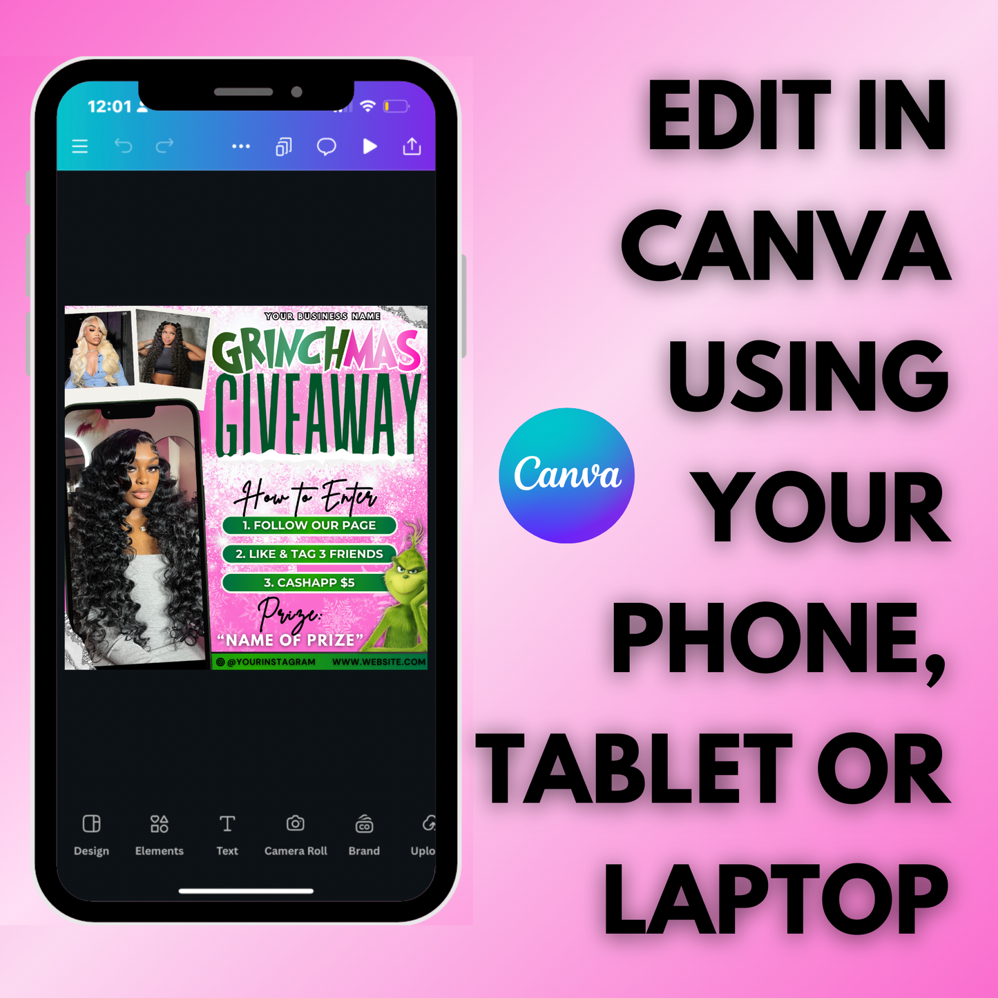 Christmas Raffle Flyer, December Giveaway Flyer | Canva Template