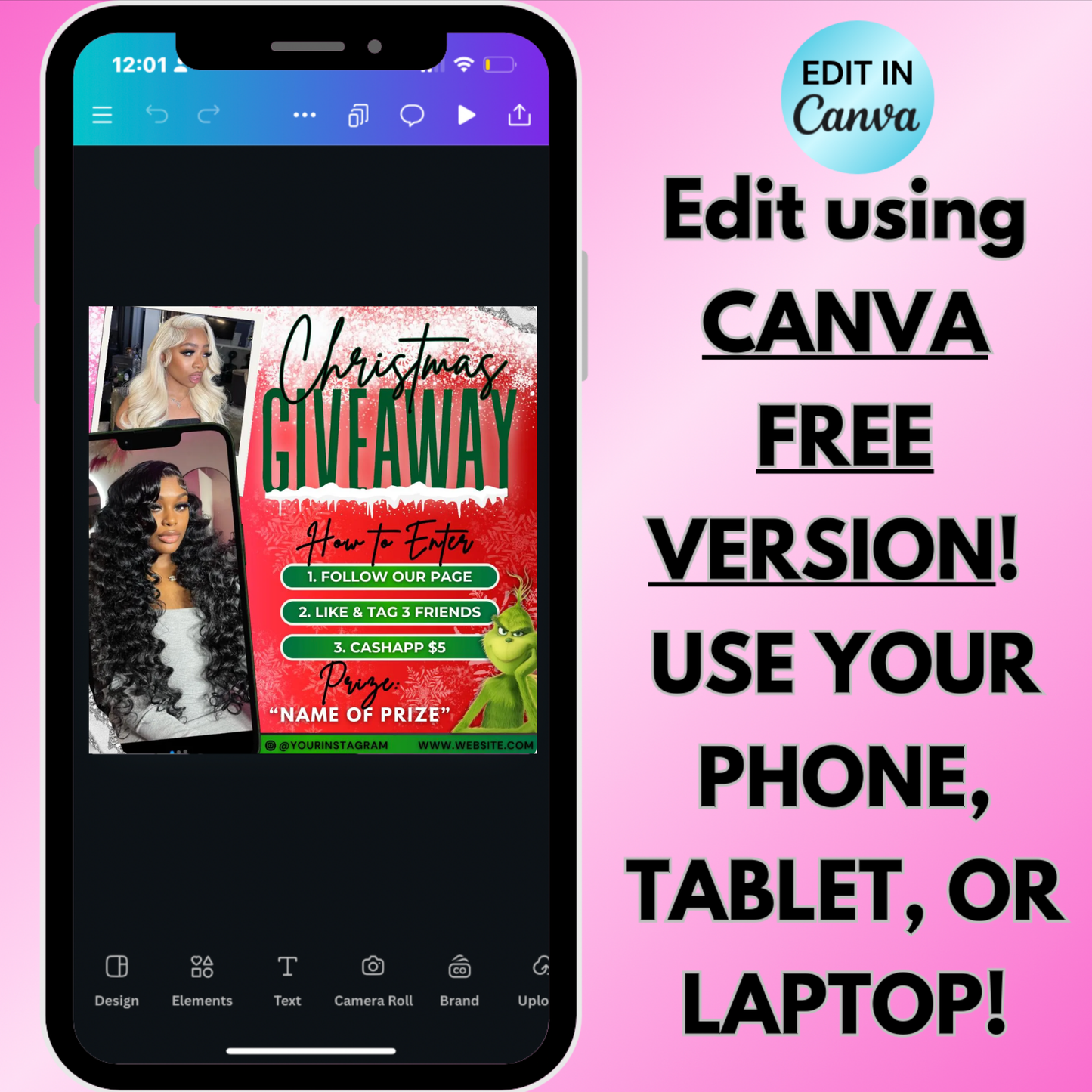 Christmas Raffle Flyer, Giveaway Flyer Template | Edit in Canva