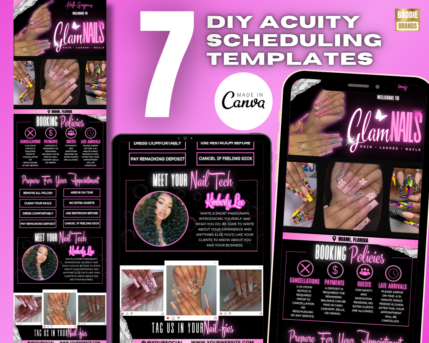 Acuity Scheduling Template | Booking Website Template | Hair, Lash, Nail, Braid
