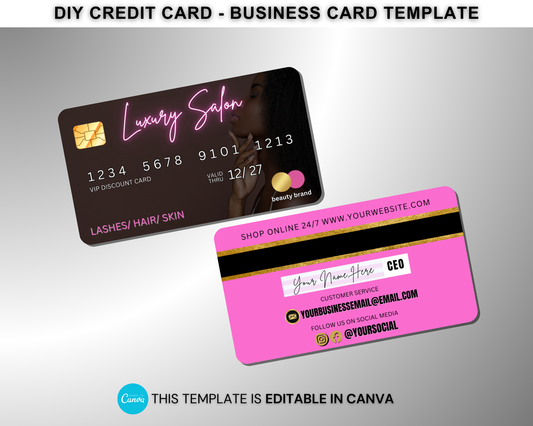 Credit Card Business Card Template | PVC Card | Edit in Canva