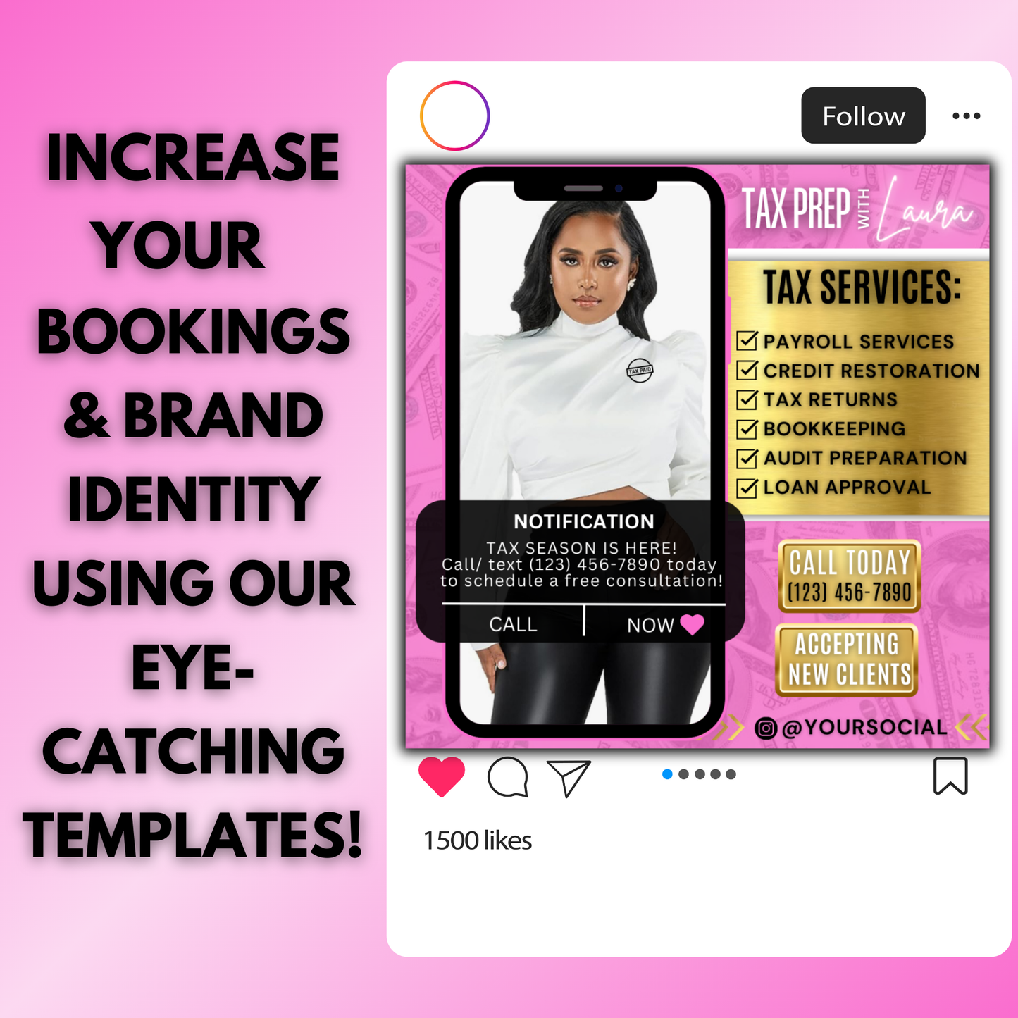 Tax Flyer, Tax Prep Referral Program Flyer, Income Tax Flyer Editable Template | Edit in Canva