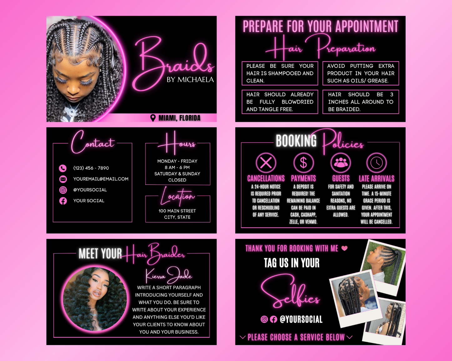 Acuity Scheduling Website Template | Braid Booking site | Hair, Lash, Nails