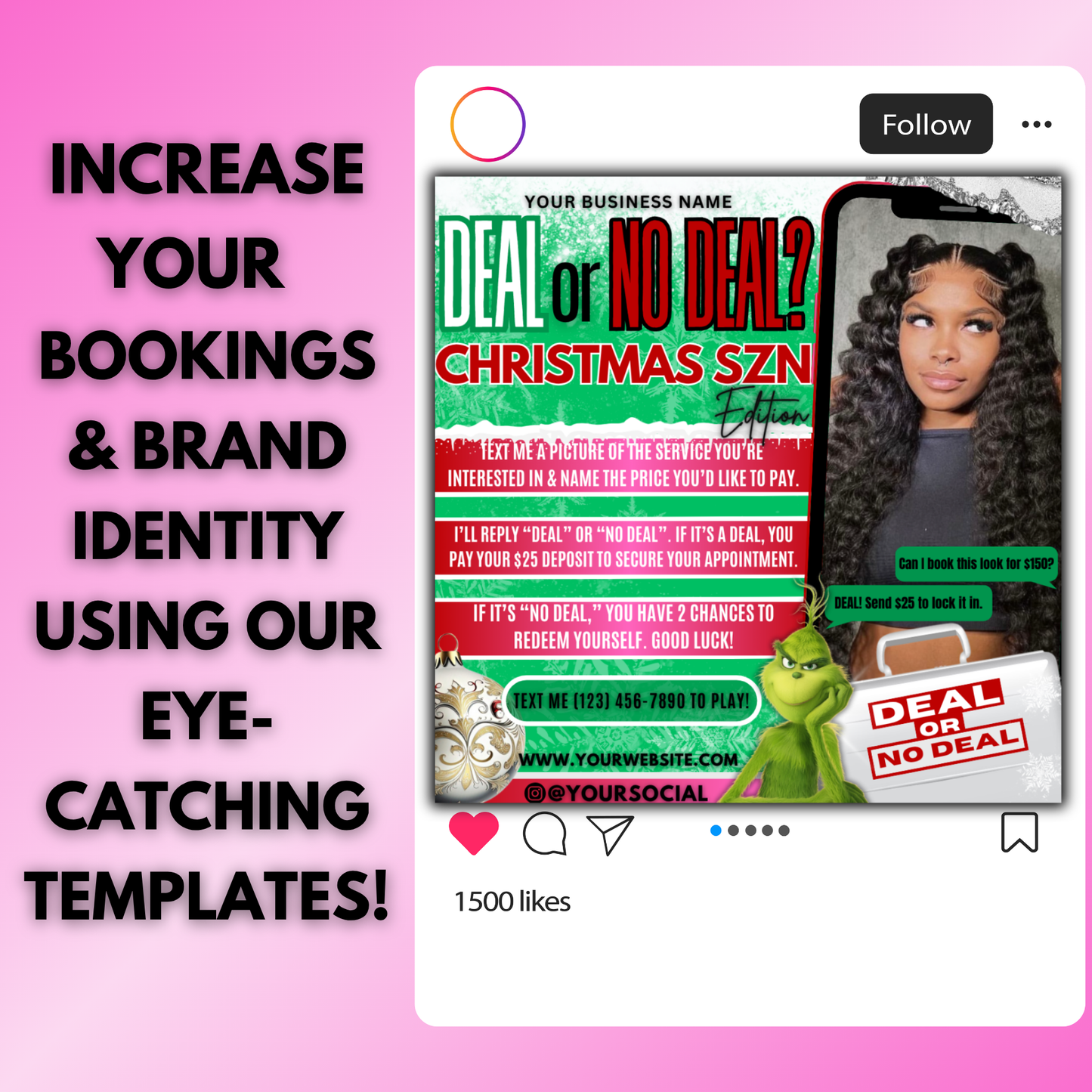Christmas Deal or No Deal | December Booking Flyer | Canva Template
