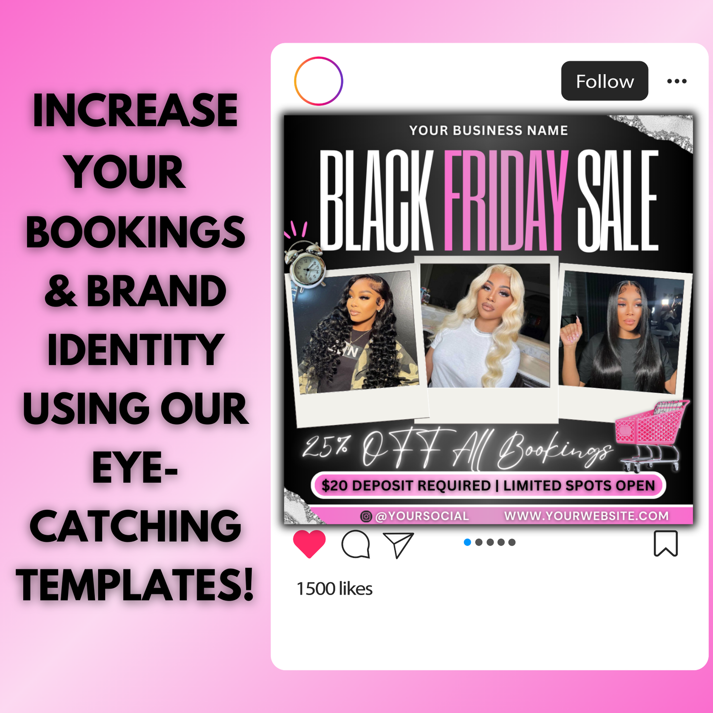 Black Friday Sale Flyer Template | Cyber Monday Flyer | Edit in Canva
