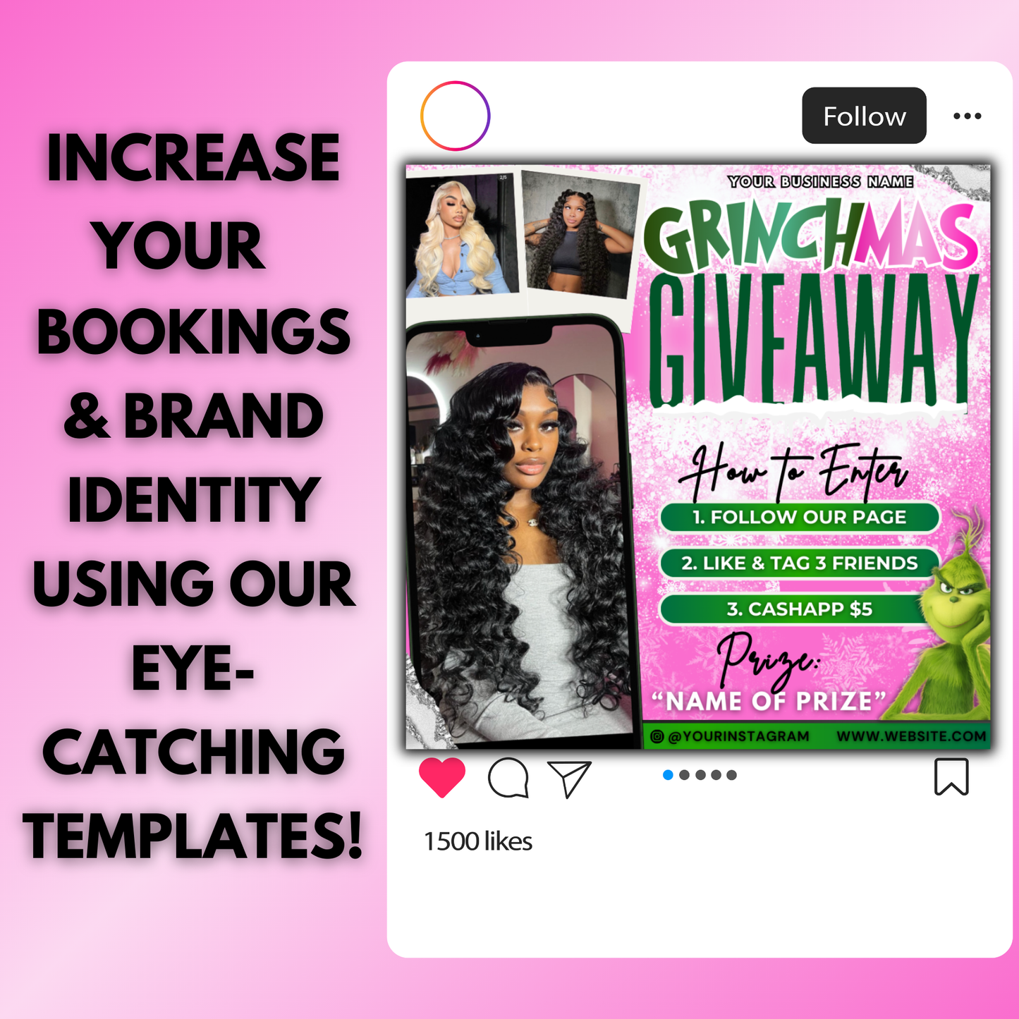 Christmas Raffle Flyer, December Giveaway Flyer | Canva Template