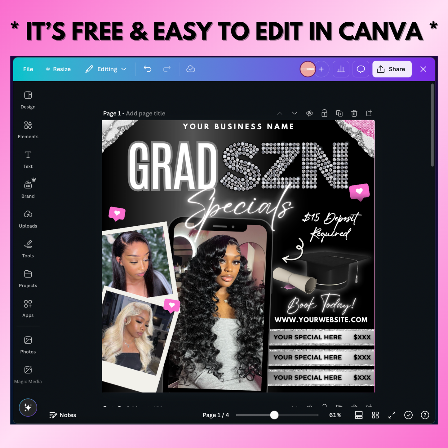 Graduation Booking Specials Flyer | Edit in Canva