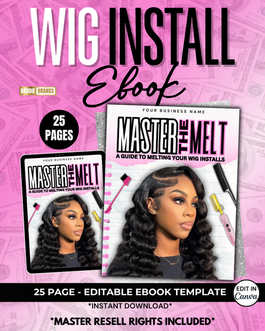 Wig Ebook Template - 25 Pages | Wig Install Manual | Master Resell Rights