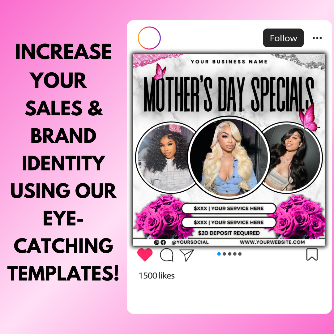 May Booking Flyer | Mother's Day Specials Flyer | Edit in Canva
