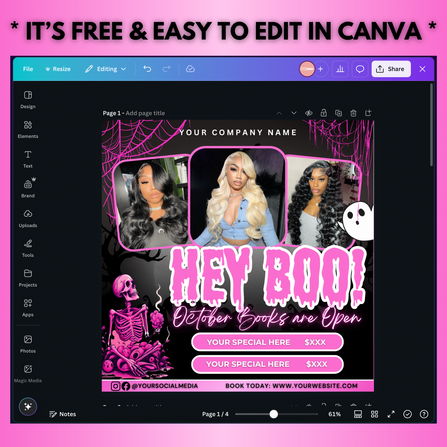 October Booking Flyer | Halloween Booking Flyer | Spooky Season