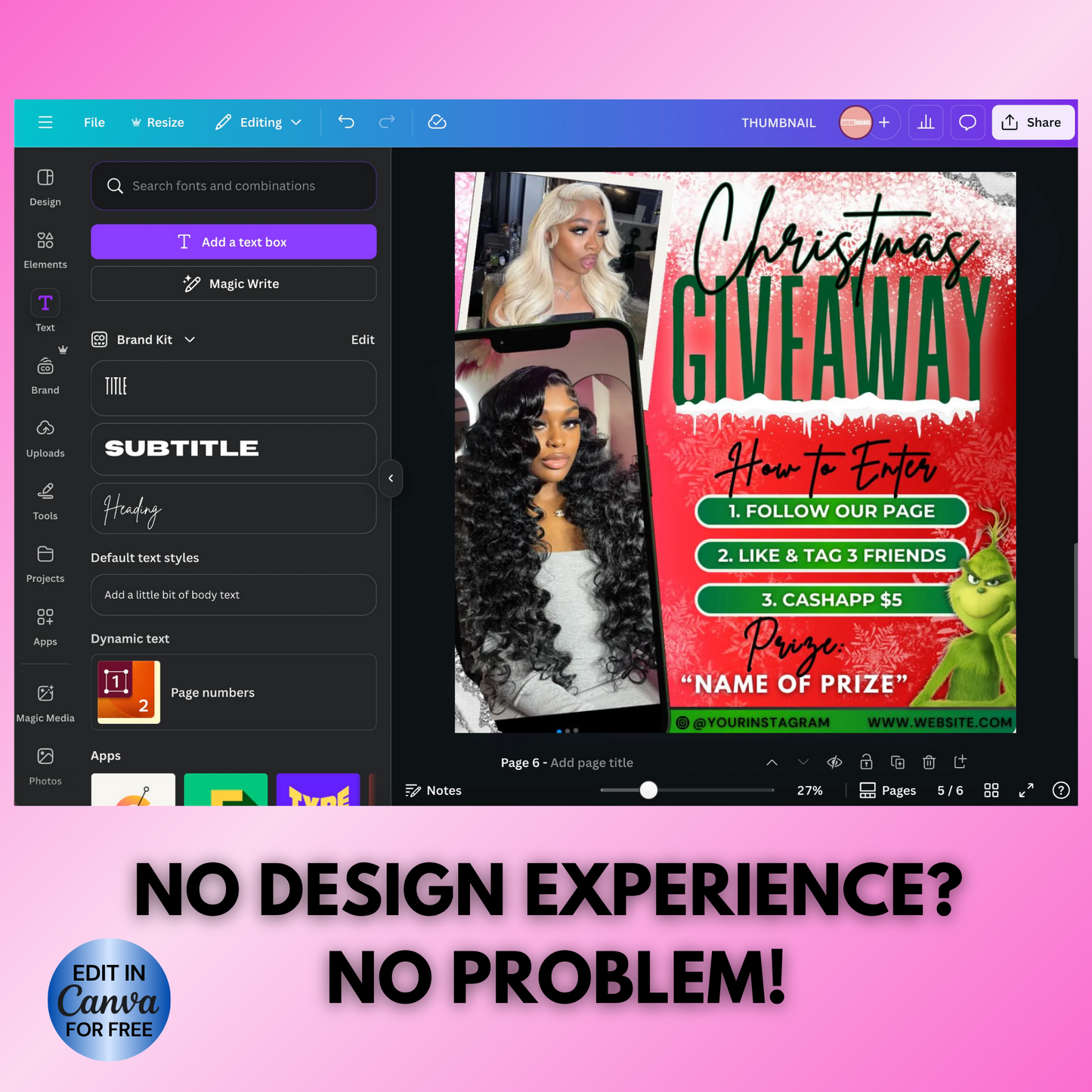 Christmas Raffle Flyer, Giveaway Flyer Template | Edit in Canva