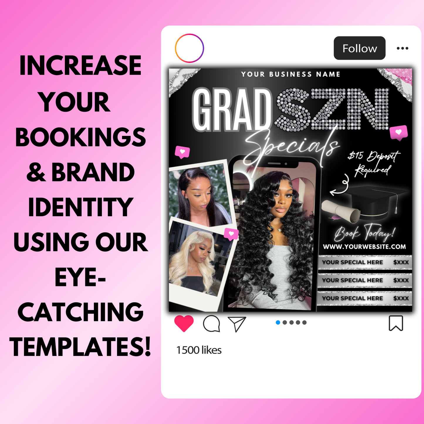 Graduation Booking Specials Flyer | Edit in Canva