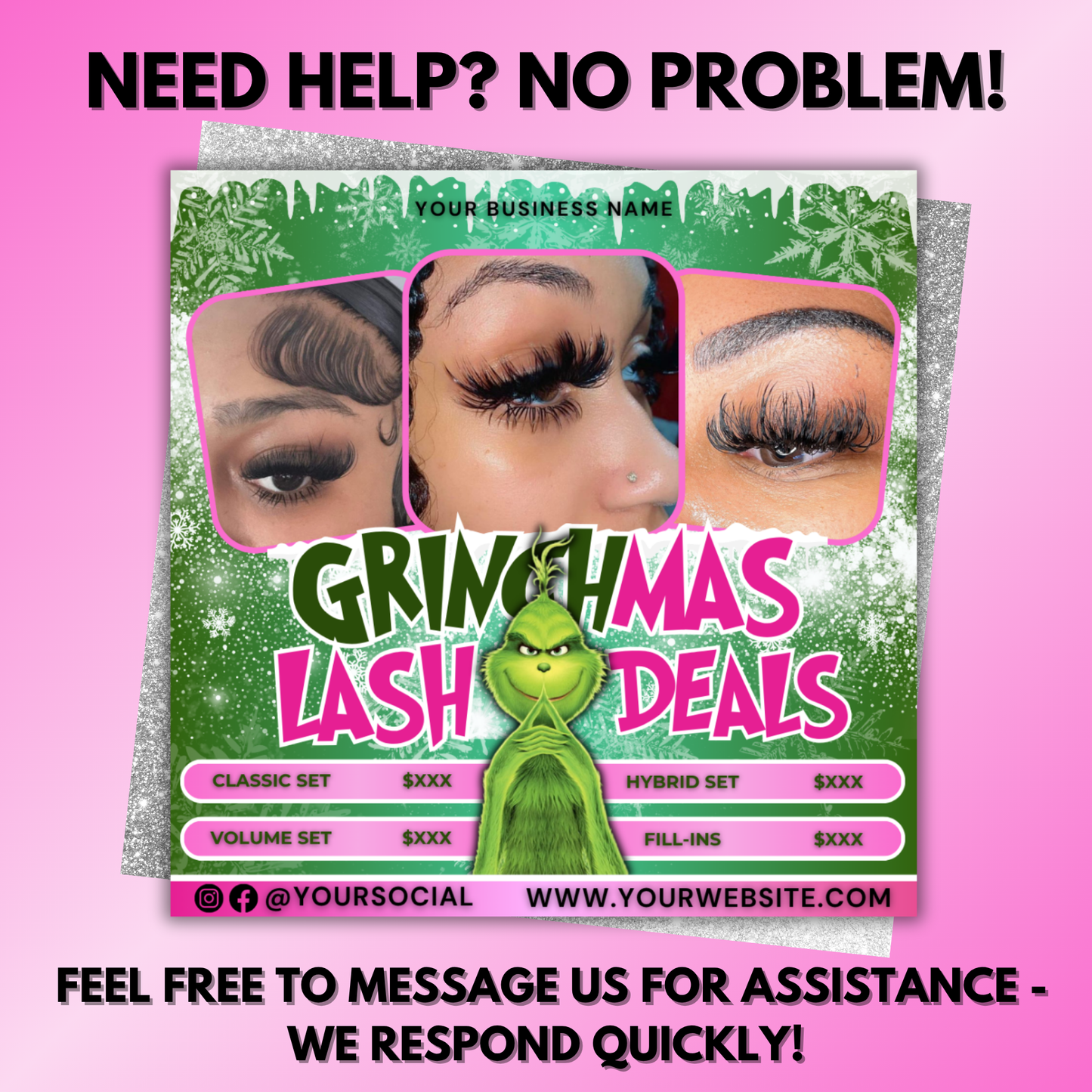 Christmas Lash Flyer, December Booking Flyer, Editable Template | Edit in Canva